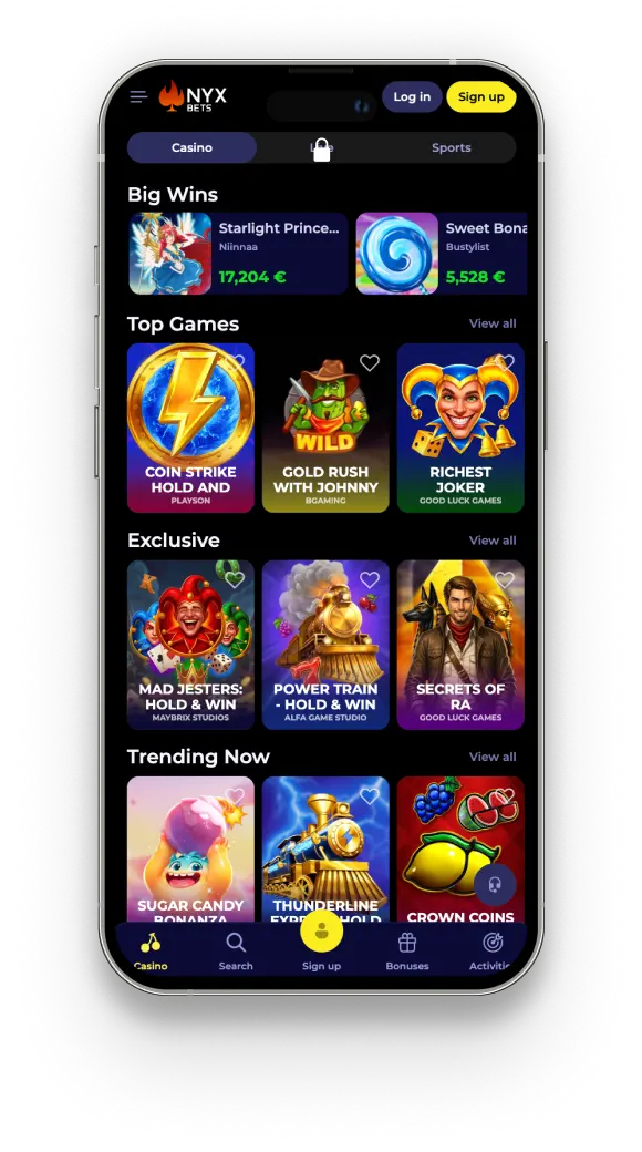 Nyxbets application
